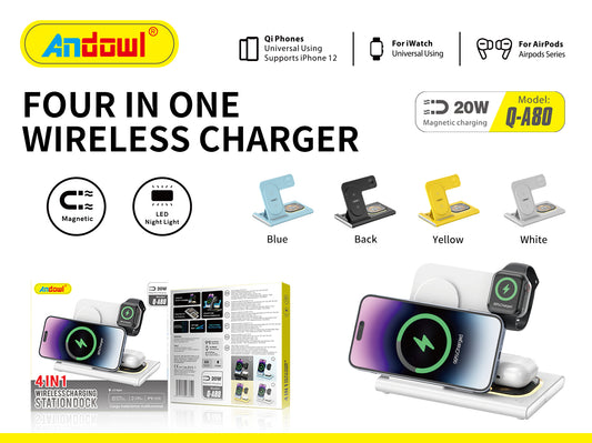 Q-A80 4 in 1 Wireless Charger QC 10W Andowl