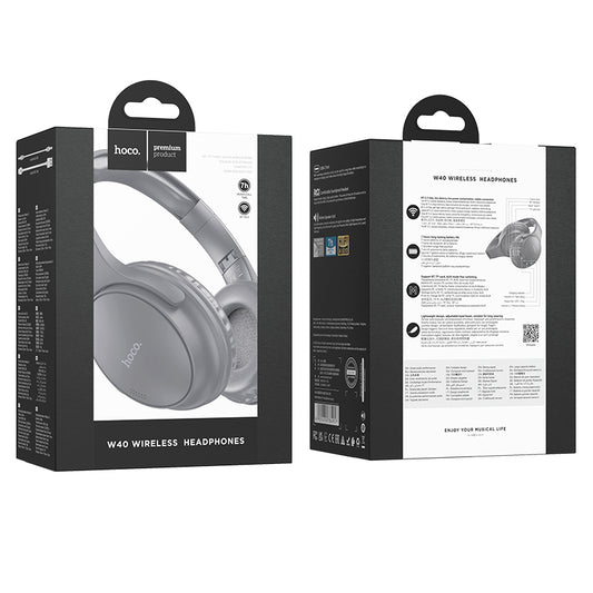 W40 Mighty Bluetooth/ Wireless  headphones HOCO Gray