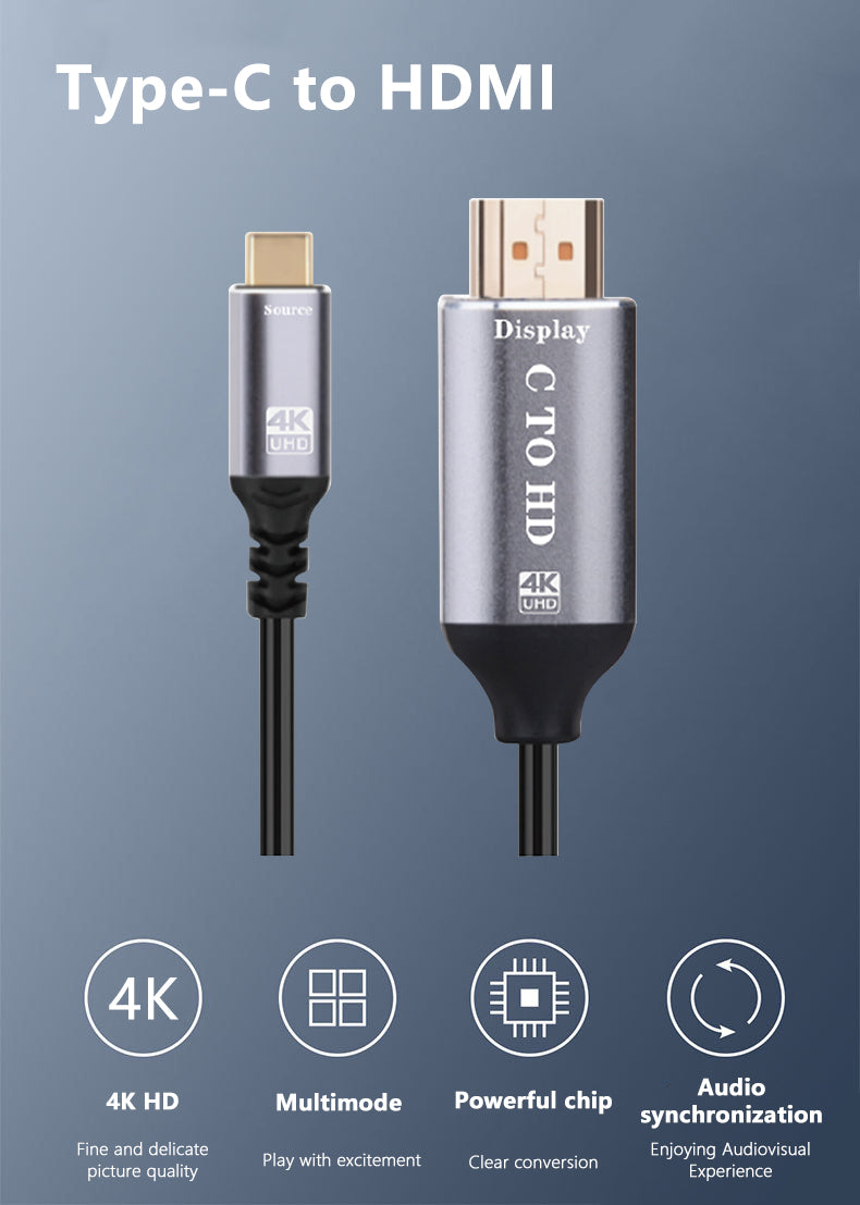 Q-HD613 High-Definition HDMI to TYPE-C Cable ANDOWL