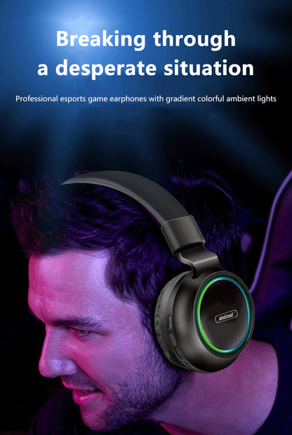 MAX 5A Card insertion/wireless/wired connection Wireless Headphone With RGB ambiance Light