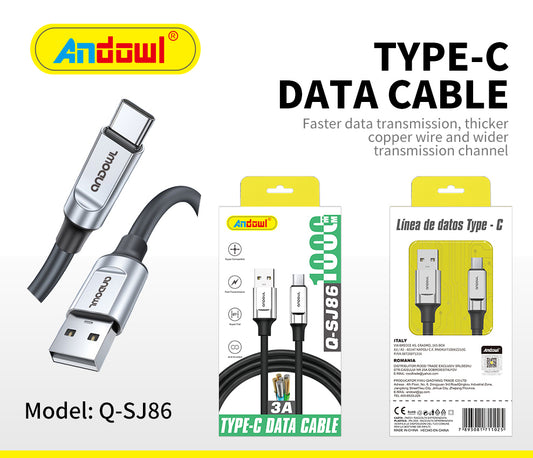 Q-SJ86 TypeC Charging Cable/ Data Cable 3A 60W Fast Charge Andowl