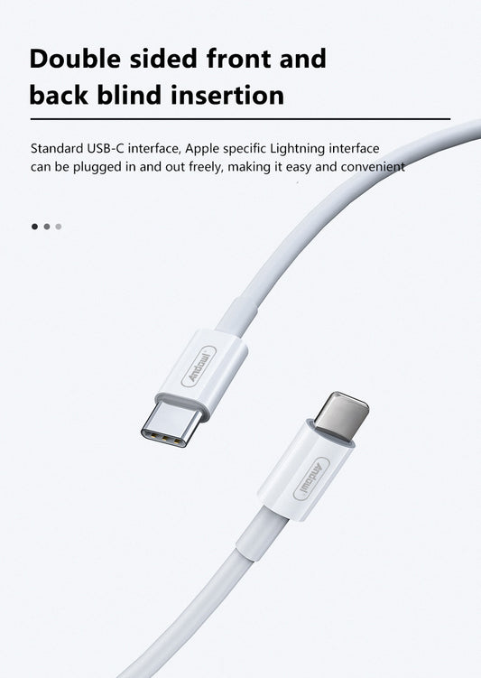 Q-SJ220 TypeC To IPhone Charging Cable Data Cable Fast Charging PD Non Breakable 1 Meter Andowl