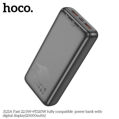 J121A Fast 22.5W+PD20W fully compatible  powerbank with digital display(20000mAh) HOCO