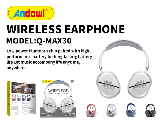 Q-MAX30 Wireless Headphones with Ear Protection Muffs and Larger Battery Life