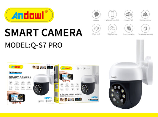 Q-S7 PRO Ultra HD Bidirectional Gimbal Day and Night App controlled Motion Capture Camera With APP Control and Cloud Storage Option Andowl