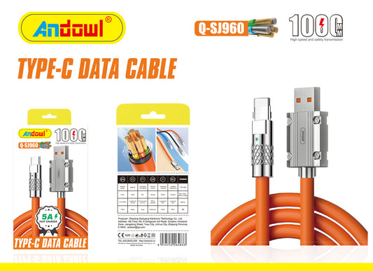 Q-SJ960 USB to TypeC 5A Charging Cable / Data Cable Fast Charge Andowl