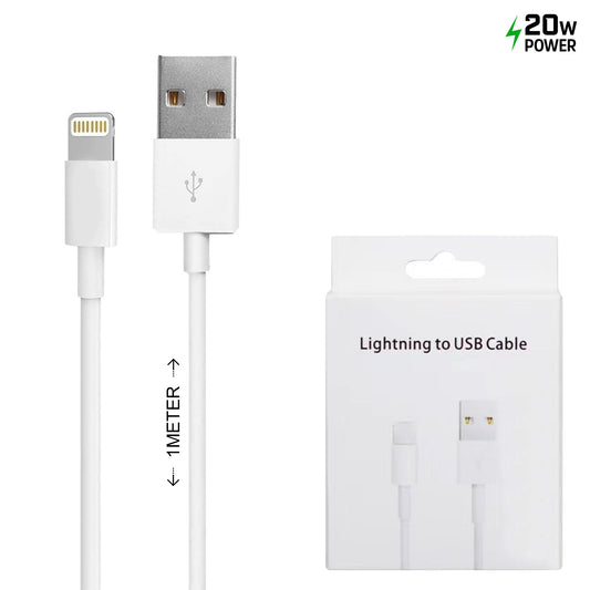 Lightning to USB 20W Fast Charging Data Cable, 1 Meter