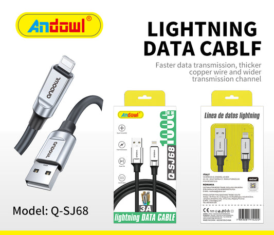Q-SJ68 iOS / Lightening Charging Cable/ Data Cable 3A 60W Fast Charge Andowl