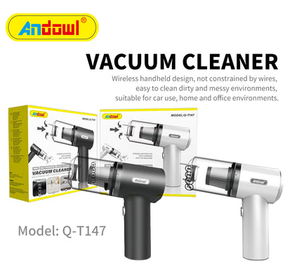 Q-T147 VACUUM CLEANER
Wireless handheld design, not constrained by wires, easy to clean dirty and messy environments, suitable for car use, home and office environments. Andowl