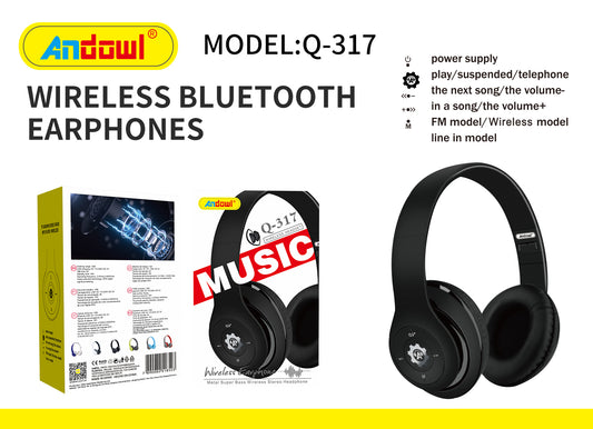 Q-317 Wireless Headphone with control buttons Andowl
