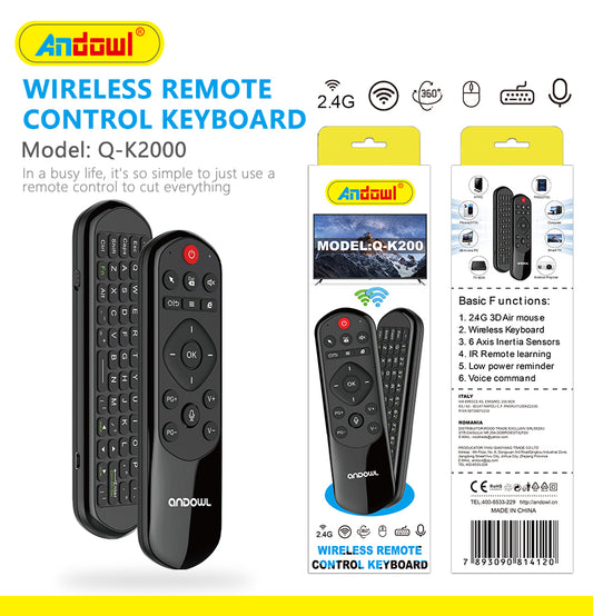 Q-K200 Smart universal wireless Remote with Keyboard TV Andowl