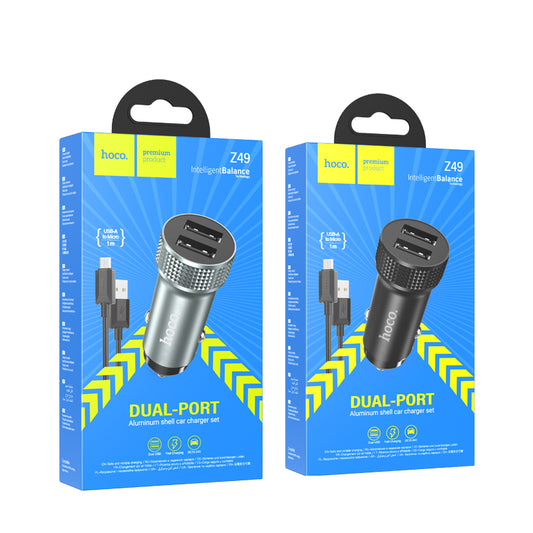 Z49 Level dual port car charger set (Micro) HOCO