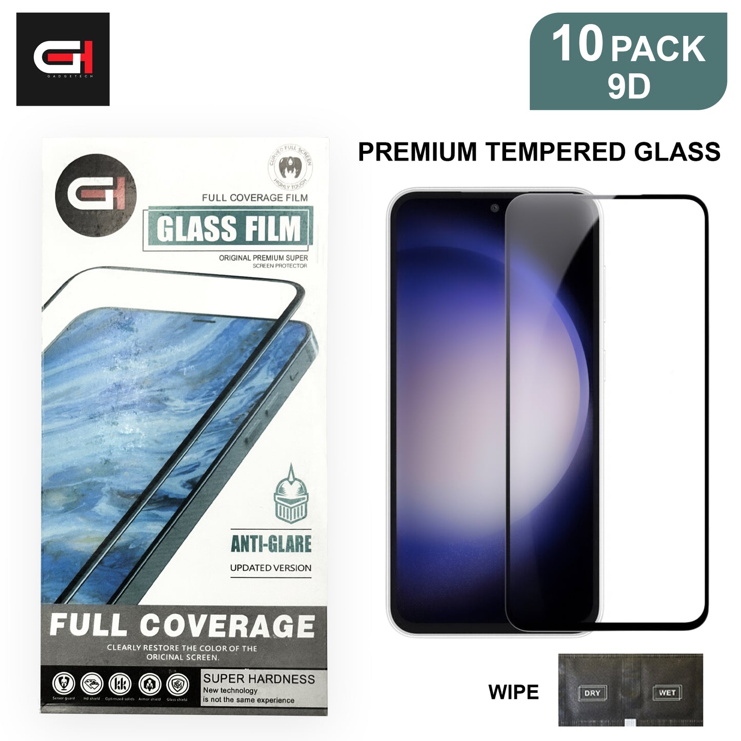 Samsung Galaxy A12 SP Pack of 10  9D Tempered Glass