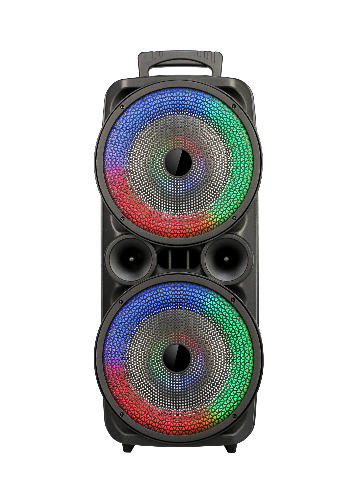 GTS-1569 Bluetooth Speaker with USB, TF, FM, Display, MIC, TWS & Dual 8-Inch 10W Subwoofers (2400mAh Battery)