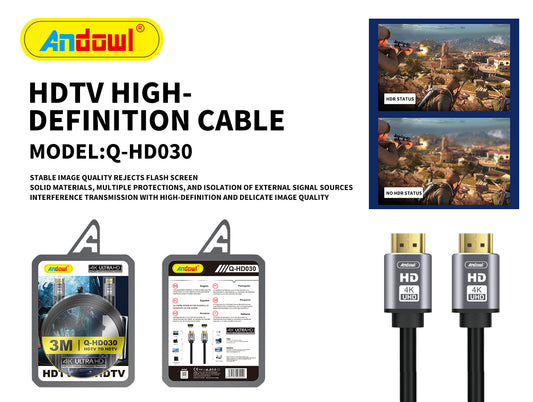 Q-HD030 3M HDMI TO HDMI 4K CABLE Andowl