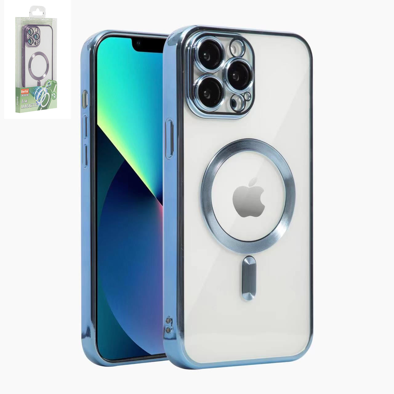 iPhone 11 Blue Electro MagSafe Case With Camera Glass Protection