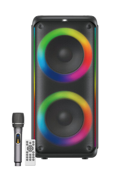 KTS1909 Wireless Bluetooth Speaker 5.0 with Dual 8-Inch 60W Speakers and RGB Lights