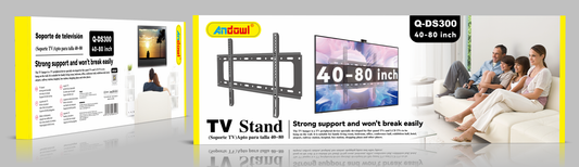 40-80 Inch Tv Wall Bracket, Upto 70kg Weight Resistance. Andowl Q-DS300