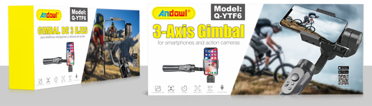 Phone Gimbal With One Touch All Control (360 X 2) 3 Axis Rotation Feature, App Control, Face Follow, Motion Follow Andowl Q-YTF6